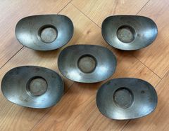 煎茶道具 アンティーク唐物古錫菱花式茶托五客揃 - メルカリ