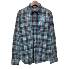 【中古】　Levi's　チェックシャツ　長袖　シャツ　トップス　レギュラーカラー　胸ポケット　赤タブ　スモールe　ワッペン　オーバーサイズ　アメカジ　古着　/1552