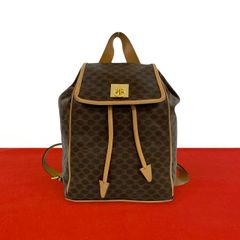 希少 TWICEモモ着用 セリーヌ ロゴストラップ リュック マカダム柄