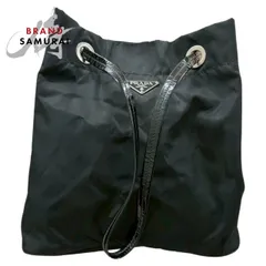 美品 PRADA プラダ 三角ロゴ テスート ブラック ナイロン トートバッグ ショルダーバッグ レディース S1-00036【中古】