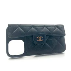 ■良品■近年■CHANEL シャネル　マトラッセ　 iPhoneケース　iPhone13Pro キャビアスキン　ココマーク　ブラック　ゴールド金具　イタリア製　シリアルシールあり　31番台　2021年〜　レディースのサムネイル
