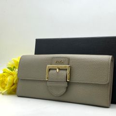 FURLA 長財布 クロコ型押し グレージュ - メルカリ