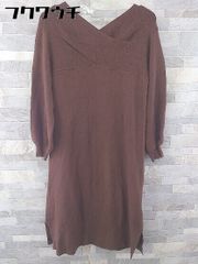 ◇ Simplicite Long-sleeved knee-length dress, brown, women's [Used] [1104010010123]