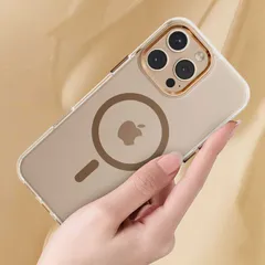 【MagSafe対応】クリアTPUスマホケース 耐衝撃＆高透明感 薄型軽量 ゴールドフレーム シンプルおしゃれ カメラレンズ保護 iPhone16 iPhone15 iPhone14 iPhone13 Pro Max iPhoneSE ケース