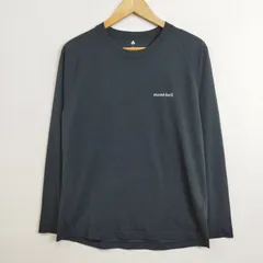 mont-bell モンベル WIC ラグラン ロング スリーブ ロンT 長袖 ワンポイント ロゴ プリント アウトドア ポリ グレー系 S E326