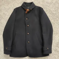 NANO UNIVERSE　ナノユニバース　シングルコート　チンストラップ　ネイビー　NAVY　メルトンウール　ジャケット　メンズ　中古　古着
