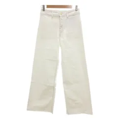 ザラ ZARA マリン ストレート ジーンズ デニムパンツ ワイド カットオフ 6 白 ホワイト /MG