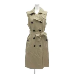 ピエールカルダン Pierre Cardin トレンチベスト 38 ロング丈 ダブルブレスト ウエストベルト ベージュ /NU ■GY58のサムネイル
