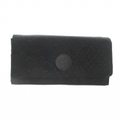 キプリング KIPLING 長財布 ウォレット 小銭入れあり 黒 ブラック 型押し模様 ロゴマーク フラップ開閉 /AO2 ■GY60のサムネイル