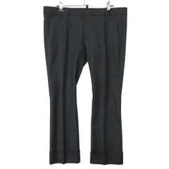 DSQUARED2 ディースクエアード パンツ ウール タック テーパード クロップド ネームプレート スラックス ボトムス チャコールグレー 42【XS】 メンズ 【中古】