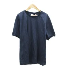 ナノユニバース nano universe ドレスティー Dresstee Tシャツ カットソー L 紺 ネイビー 無地 ラウンドネック 半袖 /YS55 ■GY60