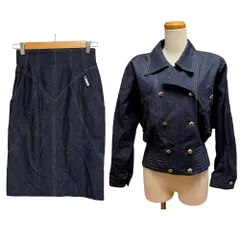 クレージュ courreges デニム セットアップ ジャケット スカート 藍 インディゴ 9AR(M相当) ECHAM-29190 / ECDAM-29390 ■GY99のサムネイル