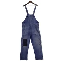 【現状渡し品】 USED FRENCH VINTAGE フレンチヴィンテージ A P MICHEL BLUE MOLESKIN WORK OVERALLS ドーナツボタン ブルー モールスキン ワーク オーバーオール【157-250727-as-05-izu】のサムネイル