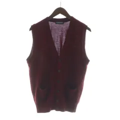 イヴサンローラン YVES SAINT LAURENT ニットベスト ウール シングル Vネック 赤 レッド ■GY11 /MQのサムネイル