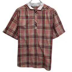 70~80s Levi's 半袖 チェックシャツ 38 ベージュ マルチカラー リーバイス ハーフボタン ~80年代 チェック柄 コットンポリ 夏物 a805-5726のサムネイル