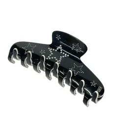 ALEXANDRE de PARIS(アレクサンドル ドゥ パリ) アクセサリー美品  - 黒 ヘアクリップ/スター(星)/ラインストーンのサムネイル