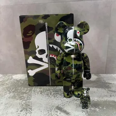 A BATHING APE  × mastermind JAPAN BE@RBRICK 400％ 100％ ベアブリック アベイシングエイプ  × マスターマインドジャパン グリーンカモ F （14772M）のサムネイル
