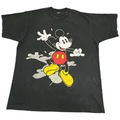 90年代 ミッキーマウス 半袖Ｔシャツ キャラクター ブラック(メンズ XXL相当)中古 古着 Y1658