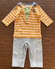 DENIM DUNGAREE　デニムダンガリー　 セーラー　ボーダーカバーオール80cmのサムネイル
