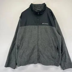 古着 コロンビア Columbia フリース ジャケット フルジップ ワンポイントロゴ ナイロン切り替え 大きいサイズ 2XL  グレー系 メンズのサムネイル