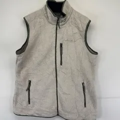 古着 エディー・バウアー Eddie Bauer フリース ベスト フルジップ 胸ポケット ワンポイント 刺繍 アウトドア XL  ホワイト系 レディースのサムネイル