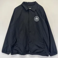 古着 バンズ VANS ジャケット プリントロゴデザイン コーチジャケット ストリート スケーター 大きいサイズ XL  ブラック系 メンズのサムネイル