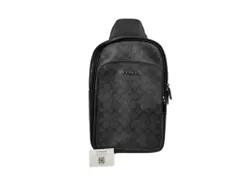 COACH コーチ ボディバッグ シグネチャー CZ393 ブラック系 PVC×レザー ユニセックス ショルダーバッグ 超美品
