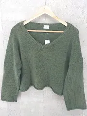 ◇ URBAN RESEARCH DOORS アーバンリサーチ ドアーズ コットン ニット 長袖 セーター ONE カーキ レディース  【中古】 【1002797552068】