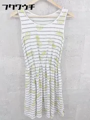 ◇ Simplicite シンプリシテェ パイナップル 総柄 ボーダー ノースリーブ 膝丈 ワンピース ホワイト レディース 【中古】 【1002798940482】のサムネイル