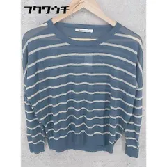 ◇ Adam et Rope’ アダム エ ロペ ボーダー 長袖 ニット セーター 38サイズ ブルー オフホワイト レディース 【中古】 【1002799015882】