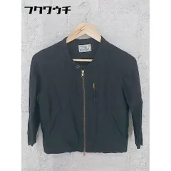 ◇ Ciaopanic チャオパニック リネン混 七分袖 ジップアップ ジャケット Fサイズ ブラック レディース 【中古】 【1002799015455】