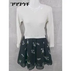 ◇ Rirandture リランドチュール リブニット 切替 花柄 長袖 膝丈 ワンピース 2サイズ マルチカラー レディース 【中古】 【1002799000208】