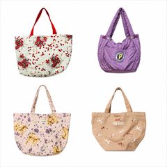 新品未使用】PINK HOUSE 顔くま&リボン柄ポリエステルジャガードバッグ