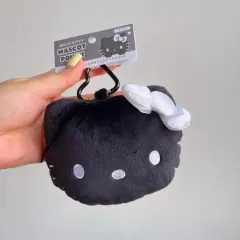 (予約配送)在庫整理セール Sanrio ハローキティ FACE ポーチ キーホルダー_ ブラック hello kitty