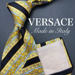 GIANNI VERSACE ネクタイ スカイブルー メデューサ バロック柄 - メルカリ