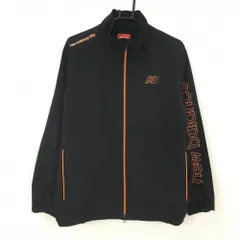 ニューバランスゴルフ ジャケット 黒×オレンジ 袖ロゴ 裏地メッシュ  メンズ 6(XL) ゴルフウェア New Balance