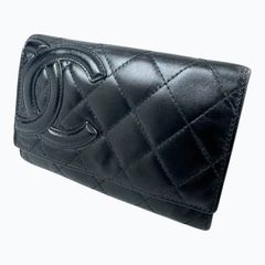美品】CHANEL シャネル カンボンライン フラップ ミディアム 長財布 