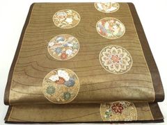 平和屋着物◎六通柄袋帯 唐織 立涌若松葉文 金糸 正絹 逸品 BAAU5705hv