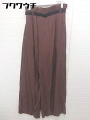 ◇ ◎ AULA アウラ ウエストベルト付き ワイド パンツ サイズ1 ブラウン系 レディース 【中古】 【1106040002277】
