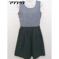 ◇ Simplicite シンプリシテェ ギンガムチェック ノースリーブ 膝丈 ワンピース サイズ40 ネイビー ホワイト レディース  【中古】 【1106080010140】のサムネイル