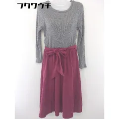 ◇ ◎ Simplicite シンプリシテェ 切替 ニット 長袖 膝下丈 ワンピース グレー ワインレッド レディース  【中古】 【1106290006070】のサムネイル