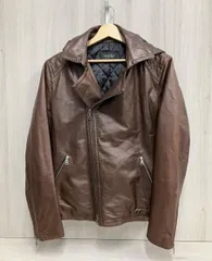 BURBERRY BLACK LABEL ダブルライダースジャケット Lサイズ ブラウン 羊革 BMP50-381-58 バーバリーブラックレーベル