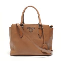 極美品】PRADA 1BG227 GLACE CALF ショルダーバッグ 茶色 - メルカリ