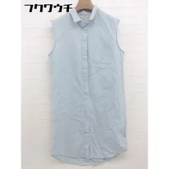 ◇ ◎ MADE＆DRAFIED Levi's リーバイス フロントボタン ノースリーブ 膝丈 シャツ ワンピース サイズ 3 ブルー レディース  【中古】 【1111010008005】のサムネイル