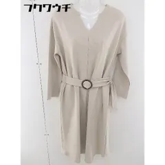 ◇ ◎ HusHusH ハッシュアッシュ Vネック 長袖 膝下丈 ワンピース サイズM ベージュ レディース  【中古】 【1110280004601】のサムネイル