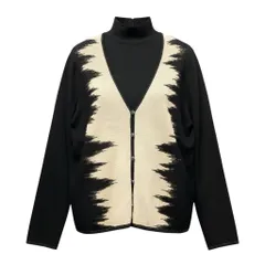 80e14 ESCADA エスカーダ ニットアンサンブル ニットカーディガン 半袖ハイネックニット 42サイズ ブラック ベージュ レディース 女性用u02tのサムネイル