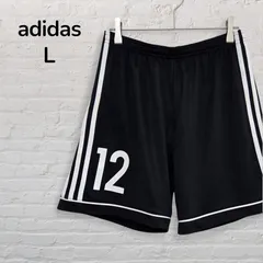 アディダス　adidas　ハーフパンツ　ショートパンツ　メンズ　L　ブラック　黒　インナーパンツ付き　クライマライト　パフォーマンスロゴ　スリーストライプ　ナンバリング　韓国古着