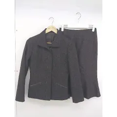 ◇ ◎ MAKELET メイクレット リボン付き 膝下丈 スカート ジャケット セットアップ 上下 サイズ61 ブラウン系 レディース  【中古】 【1203040004338】のサムネイル