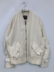 ZARA ザラ ブルゾン USA L アイボリー ナイロン 無地 ショート丈 フードなし ジップアップ