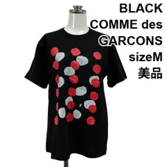 □ 美品 ブラックコムデギャルソン Tシャツ カットソー トップス 半袖 水玉プリント 黒 白 赤 綿100％ M ９号 レディース S6E200のサムネイル